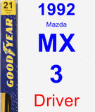 Driver Wiper Blade for 1992 Mazda MX-3 - Premium