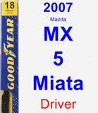 Driver Wiper Blade for 2007 Mazda MX-5 Miata - Premium