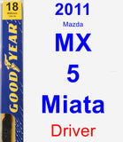 Driver Wiper Blade for 2011 Mazda MX-5 Miata - Premium