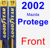 Front Wiper Blade Pack for 2002 Mazda Protege - Premium