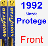 Front Wiper Blade Pack for 1992 Mazda Protege - Premium