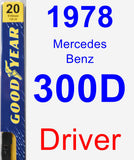 Driver Wiper Blade for 1978 Mercedes-Benz 300D - Premium