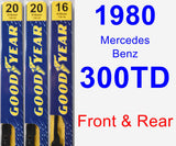 Front & Rear Wiper Blade Pack for 1980 Mercedes-Benz 300TD - Premium