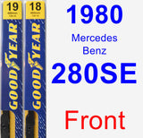 Front Wiper Blade Pack for 1980 Mercedes-Benz 280SE - Premium