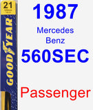 Passenger Wiper Blade for 1987 Mercedes-Benz 560SEC - Premium