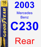 Rear Wiper Blade for 2003 Mercedes-Benz C230 - Premium