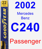 Passenger Wiper Blade for 2002 Mercedes-Benz C240 - Premium