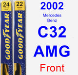 Front Wiper Blade Pack for 2002 Mercedes-Benz C32 AMG - Premium