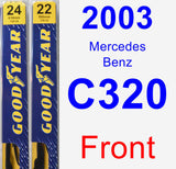 Front Wiper Blade Pack for 2003 Mercedes-Benz C320 - Premium