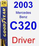 Driver Wiper Blade for 2003 Mercedes-Benz C320 - Premium