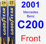 Front Wiper Blade Pack for 2001 Mercedes-Benz C200 - Premium