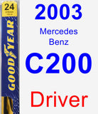 Driver Wiper Blade for 2003 Mercedes-Benz C200 - Premium