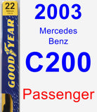 Passenger Wiper Blade for 2003 Mercedes-Benz C200 - Premium