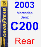 Rear Wiper Blade for 2003 Mercedes-Benz C200 - Premium