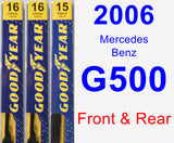 Front & Rear Wiper Blade Pack for 2006 Mercedes-Benz G500 - Premium