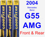 Front & Rear Wiper Blade Pack for 2004 Mercedes-Benz G55 AMG - Premium