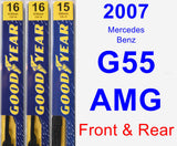 Front & Rear Wiper Blade Pack for 2007 Mercedes-Benz G55 AMG - Premium