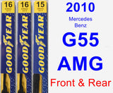 Front & Rear Wiper Blade Pack for 2010 Mercedes-Benz G55 AMG - Premium