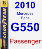 Passenger Wiper Blade for 2010 Mercedes-Benz G550 - Premium