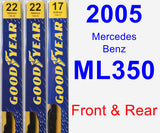 Front & Rear Wiper Blade Pack for 2005 Mercedes-Benz ML350 - Premium