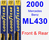 Front & Rear Wiper Blade Pack for 2000 Mercedes-Benz ML430 - Premium