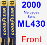 Front Wiper Blade Pack for 2000 Mercedes-Benz ML430 - Premium