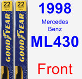 Front Wiper Blade Pack for 1998 Mercedes-Benz ML430 - Premium