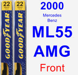 Front Wiper Blade Pack for 2000 Mercedes-Benz ML55 AMG - Premium