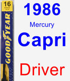 Driver Wiper Blade for 1986 Mercury Capri - Premium