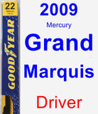 Driver Wiper Blade for 2009 Mercury Grand Marquis - Premium