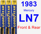 Front & Rear Wiper Blade Pack for 1983 Mercury LN7 - Premium