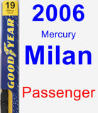 Passenger Wiper Blade for 2006 Mercury Milan - Premium