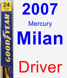 Driver Wiper Blade for 2007 Mercury Milan - Premium