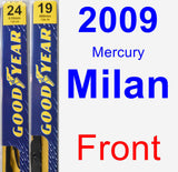 Front Wiper Blade Pack for 2009 Mercury Milan - Premium