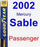 Passenger Wiper Blade for 2002 Mercury Sable - Premium