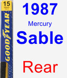 Rear Wiper Blade for 1987 Mercury Sable - Premium