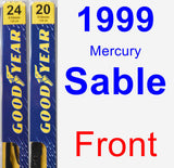 Front Wiper Blade Pack for 1999 Mercury Sable - Premium