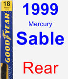 Rear Wiper Blade for 1999 Mercury Sable - Premium