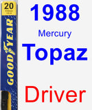 Driver Wiper Blade for 1988 Mercury Topaz - Premium