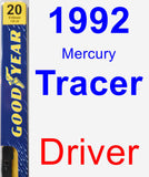 Driver Wiper Blade for 1992 Mercury Tracer - Premium