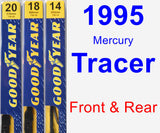 Front & Rear Wiper Blade Pack for 1995 Mercury Tracer - Premium