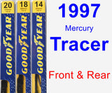 Front & Rear Wiper Blade Pack for 1997 Mercury Tracer - Premium