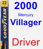 Driver Wiper Blade for 2000 Mercury Villager - Premium