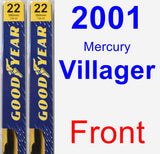 Front Wiper Blade Pack for 2001 Mercury Villager - Premium
