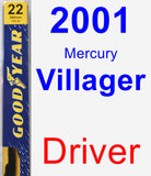 Driver Wiper Blade for 2001 Mercury Villager - Premium