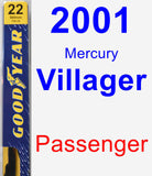 Passenger Wiper Blade for 2001 Mercury Villager - Premium