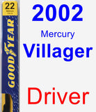 Driver Wiper Blade for 2002 Mercury Villager - Premium