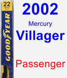 Passenger Wiper Blade for 2002 Mercury Villager - Premium