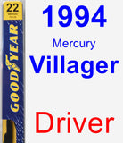 Driver Wiper Blade for 1994 Mercury Villager - Premium