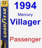Passenger Wiper Blade for 1994 Mercury Villager - Premium